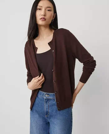 Ann Taylor Sweaters|All Sweaters|Ann Cardigan Pure Chocolate