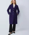 Ann Taylor Jackets And Blazers|Belted Notch Collar Coat Midnight Mulberry