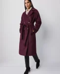 Ann Taylor Jackets And Blazers|Belted Trench Coat Poised Plum