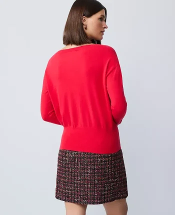 Ann Taylor Sweaters|All Sweaters|Boatneck Wedge Sweater Iconic Red