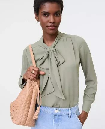 Ann Taylor Tops And Blouses|Bow Blouse Dried Moss