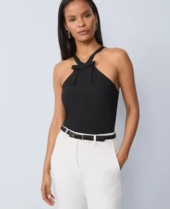 Ann Taylor Tops And Blouses|Bow Halter Top Black