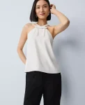 Ann Taylor Tops And Blouses|Bow Halter Top Winter White