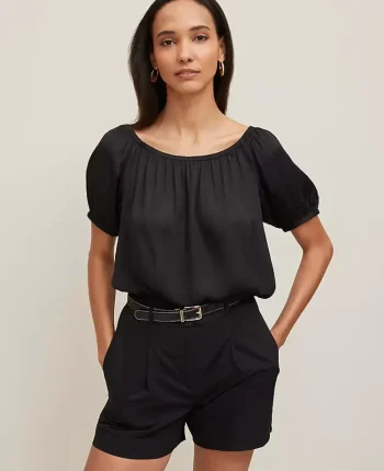 Ann Taylor Tops And Blouses|Bubble Hem Top Black
