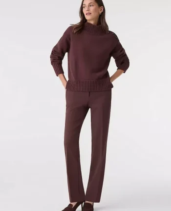 Ann Taylor Sweaters|All Sweaters|Button Mock Neck Sweater Rich Walnut