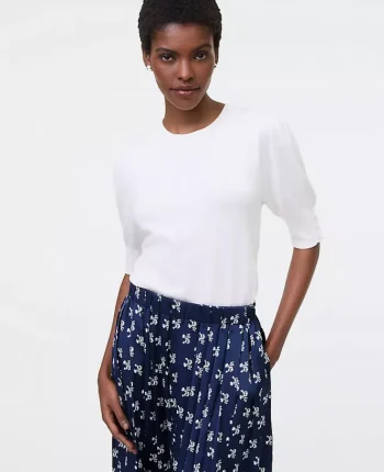 Ann Taylor Pullover Sweaters|Sweaters|Button Sweater Tee Winter White