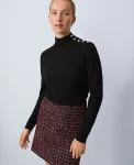 Ann Taylor Sweaters|All Sweaters|Button Turtleneck Sweater Black