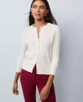 Ann Taylor Sweaters|All Sweaters|Cable Stitch Ann Cardigan Winter White
