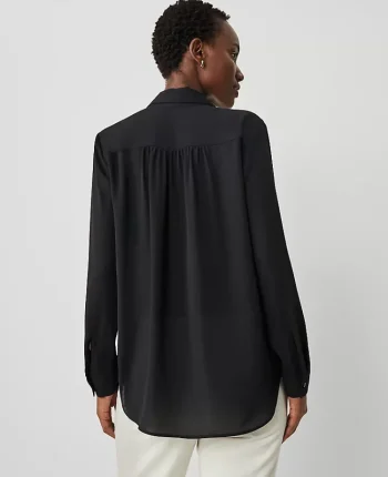 Ann Taylor Tops And Blouses|Camp Shirt Black