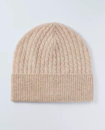 Ann Taylor Cashmere|Cashmere Cable Hat Pale Oat Heather
