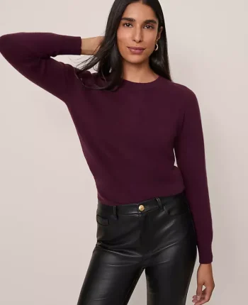 Ann Taylor Cashmere|Sweaters|Cashmere Crew Neck Sweater Deep Cabernet