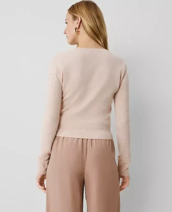 Ann Taylor Sweaters|All Sweaters|Cashmere Tie-Waist Sweater Light Almond