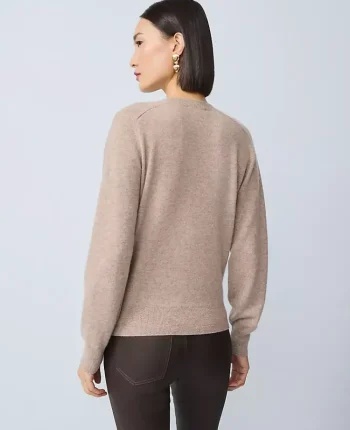 Ann Taylor Cashmere|Sweaters|Cashmere V-Neck Sweater Mushroom Melange