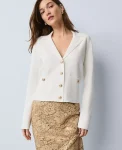 Ann Taylor Sweaters|All Sweaters|Collared Sweater Jacket Winter White