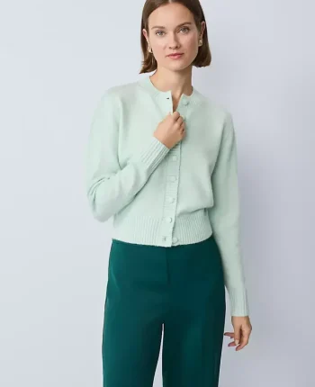 Ann Taylor Sweaters|All Sweaters|Cozy Crew Neck Cardigan Rainwash Blue