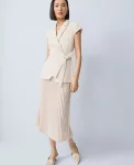Ann Taylor Dresses|Crepe Blazer Wrap Midi Dress Ivory Whisper