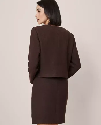 Ann Taylor Jackets And Blazers|Crew Neck Jacket Pure Chocolate