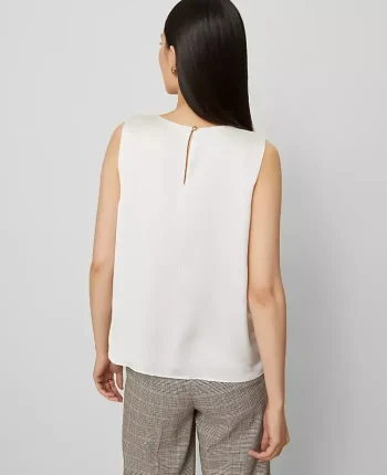 Ann Taylor Tops And Blouses|Crew Neck Shell Winter White