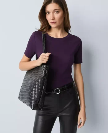 Ann Taylor Tops And Blouses|Crew Neck Tee Aubergine Dream
