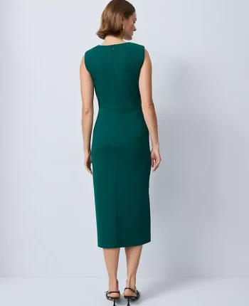 Ann Taylor Dresses|Crew Neck Twist Sheath Dress Rainforest