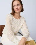 Ann Taylor Tops And Blouses|Dotted Boatneck Blouse Winter White