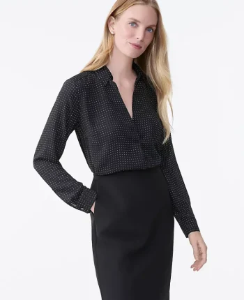 Ann Taylor Tops And Blouses|Dotted Camp Shirt Black