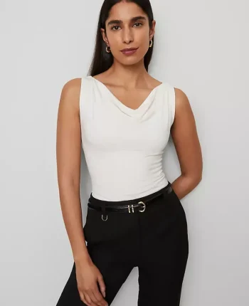 Ann Taylor Tops And Blouses|Draped Cowl Neck Top Winter White