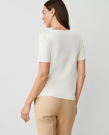 Ann Taylor Sweaters|All Sweaters|Easy Sweater Tee Winter White