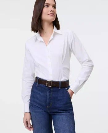 Ann Taylor Tops And Blouses|Fitted Button Down Shirt White