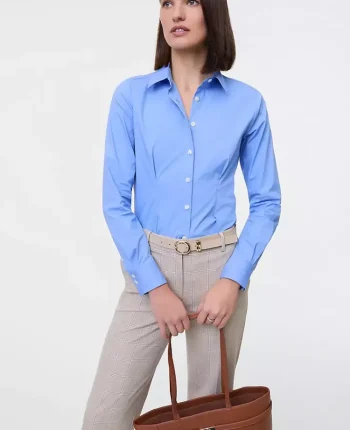Ann Taylor Tops And Blouses|Fitted Button Down Shirt Soft Cornflower