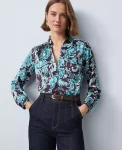 Ann Taylor Tops And Blouses|Floral Camp Shirt Aubergine Dream
