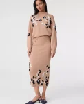Ann Taylor Skirts|Sweaters|Floral Jacquard Sweater Skirt Cafe Au Lait