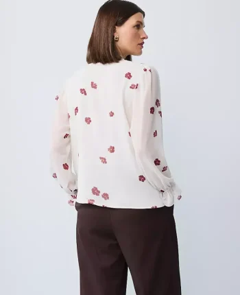Ann Taylor Tops And Blouses|Floral Ruffle Shirt Cherry Pie