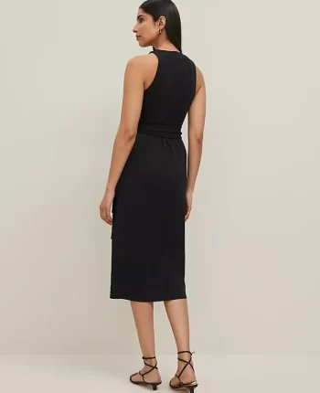 Ann Taylor Dresses|Halter Wrap Midi Dress Black