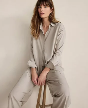 Ann Taylor All Weekend|Haven Well Within Drapey Modal Cargo Pants Blue Fog