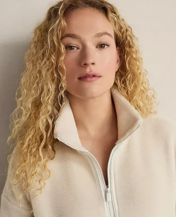 Ann Taylor All Weekend|Haven Well Within Faux Sherpa Half Zip Pullover Full Moon Grey