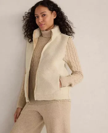 Ann Taylor All Weekend|Haven Well Within Faux Suede And Sherpa Reversible Vest Full Moon Grey
