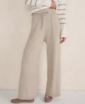 Ann Taylor All Weekend|Haven Well Within Organic Cotton Knit Wide Leg Pants Blue Fog
