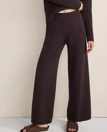 Ann Taylor All Weekend|Haven Well Within Organic Cotton Blend Pintuck Wide Leg Pants Cashew Tan