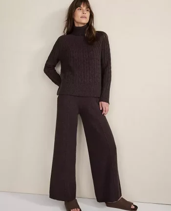 Ann Taylor All Weekend|Haven Well Within Organic Cotton Blend Pintuck Wide Leg Pants Cashew Tan