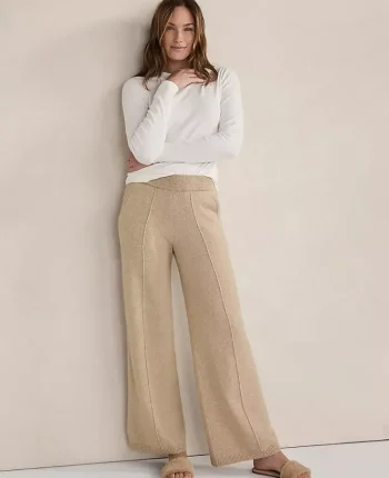 Ann Taylor All Weekend|Haven Well Within Organic Cotton Blend Pintuck Wide Leg Pants Holiday Cranberry
