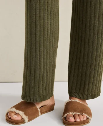 Ann Taylor All Weekend|Haven Well Within Suede And Sherpa Molded Slide Sand Dune