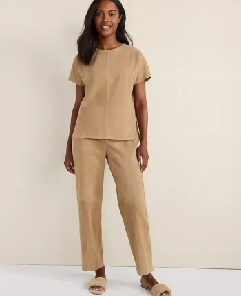 Ann Taylor All Weekend|Haven Well Within Suede Muscle Tee Nougat-Haven