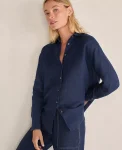 Ann Taylor All Weekend|Haven Well Within The Daily Shirt In Linen Night Navy
