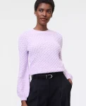 Ann Taylor Sweaters|All Sweaters|Honeycomb Cable Crew Neck Sweater Sunrise Lavender