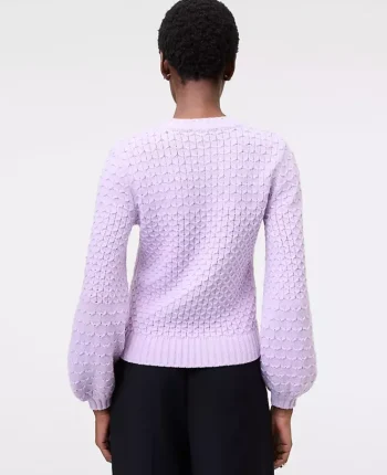 Ann Taylor Sweaters|All Sweaters|Honeycomb Cable Crew Neck Sweater Sunrise Lavender