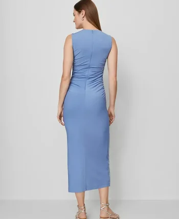 Ann Taylor Dresses|Knit Ruched Sheath Dress Cool Cascades