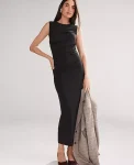 Ann Taylor Dresses|Knit Ruched Sheath Dress Black