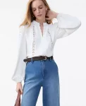 Ann Taylor Tops And Blouses|Lace Trim Blouse Winter White