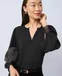 Ann Taylor Tops And Blouses|Lace Trim Blouse Black